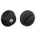Schlage Residential JD60 Deadbolt In Vis Pack, Single Cylinder, Schlage C Keyway, Adjustable 2-3/8" or 2-3/4" Backset, Aged Bronze