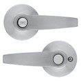 Safe Lock SL4000 Winston Privacy Lever, Push Button Inside, Round Rose, Round Corner Adjustable Latch, Round Corner Strike, Satin Chrome