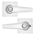 Safe Lock SL4000 Winston Privacy Lever, Turn Button Inside, Square Rose, Round Corner Adjustable Latch, Round Corner Strike, Bright Polished Chrome