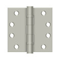 Deltana 4" X 4" Square Corner Hinge W/Ball Bearings Heavy Duty Steel, .129 Thickness, Ball, Satin Nickel (Pair)