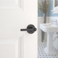 Safe Lock SL4000 Reminy Privacy Lever, Push Button Inside, Round Rose, Round Corner Adjustable Latch, Round Corner Strike, Matte Black