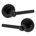 Safe Lock SL4000 Reminy Privacy Lever, Push Button Inside, Round Rose, Round Corner Adjustable Latch, Round Corner Strike, Matte Black