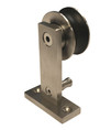 Orca Hardware Round Track Top Mount Hanger Only, Steel, Satin Stainless
