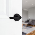 Safe Lock SL5000 Grapevine Keyed Entry Lever, Round Rose, Round Corner Adjustable Latch, Round Corner Strike, Matte Black