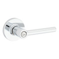 Safe Lock SL4000 Reminy Privacy Lever, Push Button Inside, Round Rose, Round Corner Adjustable Latch, Round Corner Strike, Bright Polished Chrome