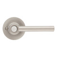 Safe Lock SL4000 Reminy Privacy Lever, Push Button Inside, Round Rose, Round Corner Adjustable Latch, Round Corner Strike, Satin Nickel