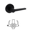Safe Lock SL6000 Daylon Keyed Entry Lever, Round Rose, Round Corner Adjustable Latch, Round Corner Strike, Keyed Alike in Groups of 3, Matte Black