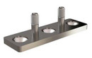 Orca Hardware Round Track Floor Guide Extra Flood, Steel, Satin Stainless