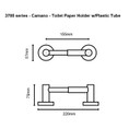 Orca Hardware Camano Toilet Paper Holder W/Plastic Tube With Plastic, Polished Chrome