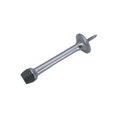 Orca Hardware Hd Rigid Door Stop With Grey Tip, Zinc Alloy, 3" Length, Bright Polished Chrome