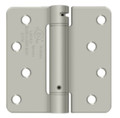 Orca Hardware Spring Steel Hinge 4" X 4" X 1/4" Radius Corner, Z Hole Pattern, Satin Nickel