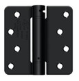 Orca Hardware Spring Steel Hinge 4" X 4" X 1/4" Radius Corner, Z Hole Pattern, Matte Black