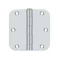 Deltana 3-1/2" X 3-1/2" X 5/8" Radius Corner Hinge Residential Steel, .085 Thickness, Bright Polished Chrome (Pair)