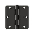 Deltana 3-1/2" X 3-1/2" X 1/4" Radius Corner Hinge Residential Steel, .085 Thickness, Oil Rubbed Dark Bronze (Pair)