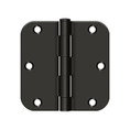Deltana 3-1/2" X 3-1/2" X 5/8" Radius Corner Hinge Residential Steel, .085 Thickness, Oil Rubbed Dark Bronze (Pair)