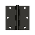 Deltana 3-1/2" X 3-1/2" Square Corner Hinge Residential Steel, .085 Thickness, Oil Rubbed Dark Bronze (Pair)