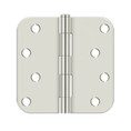 Deltana 4" X 4" X 5/8" Radius Corner Hinge Steel, .085 Thickness, Bright Polished Nickel (Pair)