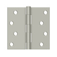 Deltana 4" X 4" Square Corner Hinge Residential Steel, .085 Thickness, Satin Nickel (Pair)