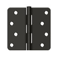 Deltana 4" X 4" X 1/4" Radius Corner Hinge Residential Steel, 1/, .085 Thickness, Oil Rubbed Dark Bronze (Pair)