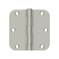 Deltana 3-1/2" X 3-1/2" X 5/8" Radius Corner Hinge Residential Steel, .085 Thickness, Satin Nickel (Pair)