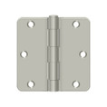 Deltana 3-1/2" X 3-1/2" X 1/4" Radius Corner Hinge Residential Steel, .085 Thickness, Satin Nickel