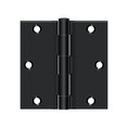 Deltana 3-1/2" X 3-1/2" Square Corner Hinge Residential Steel, .085 Thickness, Black Painted (Pair)