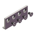 Orca Hardware Barn Door-Flat Track Connector Plate, Steel, Satin Stainless