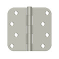 Deltana 4" X 4" X 5/8" Radius Corner Hinge Steel, .085 Thickness, Satin Nickel (Pair)