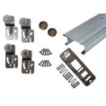 Orca Hardware By1300 Complete Track Kit 60" With 4 Single Wheels, Slot Adjustable Offset Hangers & Hardware, For Two Sliding Closet Doors, 3/4" To 1-3/8" Thickness, Up To 60 Lbs. Each