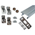 Orca Hardware By1300 Complete Track Kit 72" With 4 Single Wheels, Slot Adjustable Offset Hangers & Hardware, For Two Sliding Closet Doors, 3/4" To 1-3/8" Thickness, Up To 60 Lbs. Each
