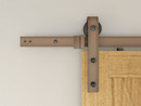 Orca Hardware 6' Barn Door-Flat Track Kit With Standard Drop Hangers, Includes, Connector Plate, Spacers, End Stops, Floor Guide, Anti-Jump Blocks And All Necessary Fasteners, Vintage Bronze
