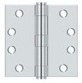 Orca Hardware Commercial Steel Hinge 4" X 4" Square Corner Plain Bearing, Bright Polished Chrome