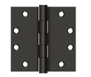 Orca Hardware Commercial Steel Hinge 4-1/2" X 4-1/2" Square Corner Plain Bearing, Matte Black
