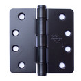 Orca Hardware Commercial Steel Hinge 4" X 4" X 1/4" Radius Corner Plain Bearing, Matte Black