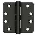 Orca Hardware Commercial Steel Hinge 4" X 4" X 1/4" Radius Corner Plain Bearing, /Orb, Oil Rubbed Dark Bronze