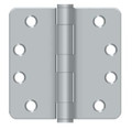 Orca Hardware Commercial Steel Hinge 4" X 4" X 1/4" Radius Corner Plain Bearing, Satin Chrome