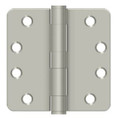 Orca Hardware Commercial Steel Hinge 4" X 4" X 1/4" Radius Corner Plain Bearing, Satin Nickel
