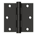 Orca Hardware Commercial Steel Hinge 3.5" X 3.5" Square Corner Plain Bearing, /Orb, Oil Rubbed Dark Bronze