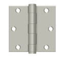 Orca Hardware Commercial Steel Hinge 3.5" X 3.5" Square Corner Plain Bearing, Satin Nickel