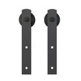 Orca Hardware 6' Barn Door-Flat Track Kit With Arched Hangers, Top Thrubolt, Includes, Spacers, End Stops, Floor Guide, Connector, Anti-Jump Blocks And All Necessary Fasteners, Matte Black