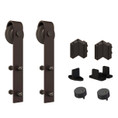 Orca Hardware Double Door Kit With Standard Drop Hangers, To Be Used Single Flat Track, Includes 2, 2 Stops, 2 Guides, And 2 Anti-Jump Blocks, -Rubed, Oil Rubbed Bronze