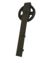 Orca Hardware Barn Door-Flat Track Spoke Wheel Shaped Hanger, Matte Black
