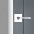 Kwikset Lisbon Keyed Entry Lever Smartkey With Square Rose, Round Corner Adjustable Latch And Round Corner Strike, Bright Polished Chrome