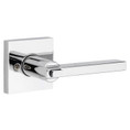 Kwikset Halifax Keyed Entry Lever Smartkey With Square Rose, 6-Way Adjustable Latch And Round Corner Strike, Bright Polished Chrome