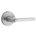 Kwikset Halifax Keyed Entry Lever Smartkey With Round Rose, Round Corner Adjustable Latch And Round Corner Strike, Satin Chrome