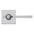 Kwikset Lisbon Keyed Entry Lever Smartkey With Square Rose, 6-Way Adjustable Latch And Round Corner Strike, Satin Chrome