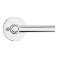 Kwikset Milan Keyed Entry Lever Smartkey With Round Rose, Round Corner Adjustable Latch And Round Corner Strike, Bright Polished Chrome