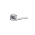 Kwikset Montreal Keyed Entry Lever Smartkey With Round Rose, 6-Way Adjustable Latch And Round Corner Strike, Satin Chrome