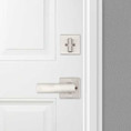 Kwikset Breton Lever With Square Rose Interior Single Cylinder Handleset Trim, Satin Nickel