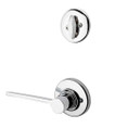 Kwikset Ladera Lever With Round Rose Interior Single Cylinder Handleset Trim Right Hand, Bright Polished Chrome